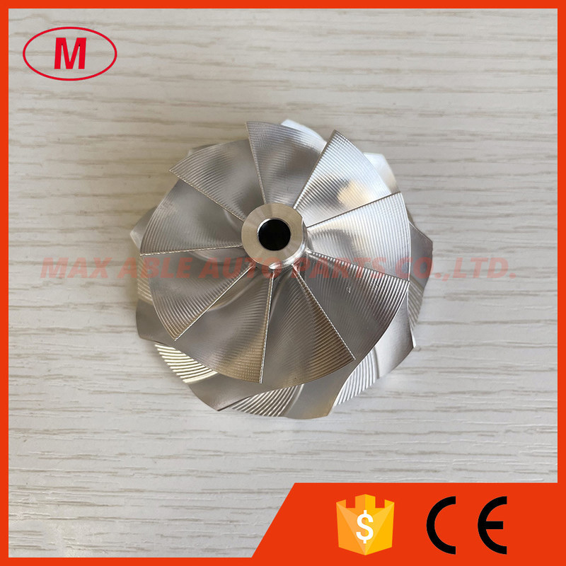 G25-660 reverse 54.28/67.40mm 9+0 Blades point milling turbo aluminum 2618/billet compressor wheel for 858161-5003S