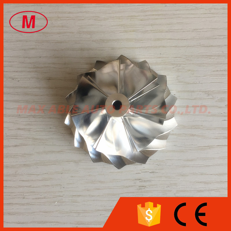 K04 49.62/61.98mm 7+7 blades performance milling/aluminum 2618/billet compressor wheel tip height:4.95