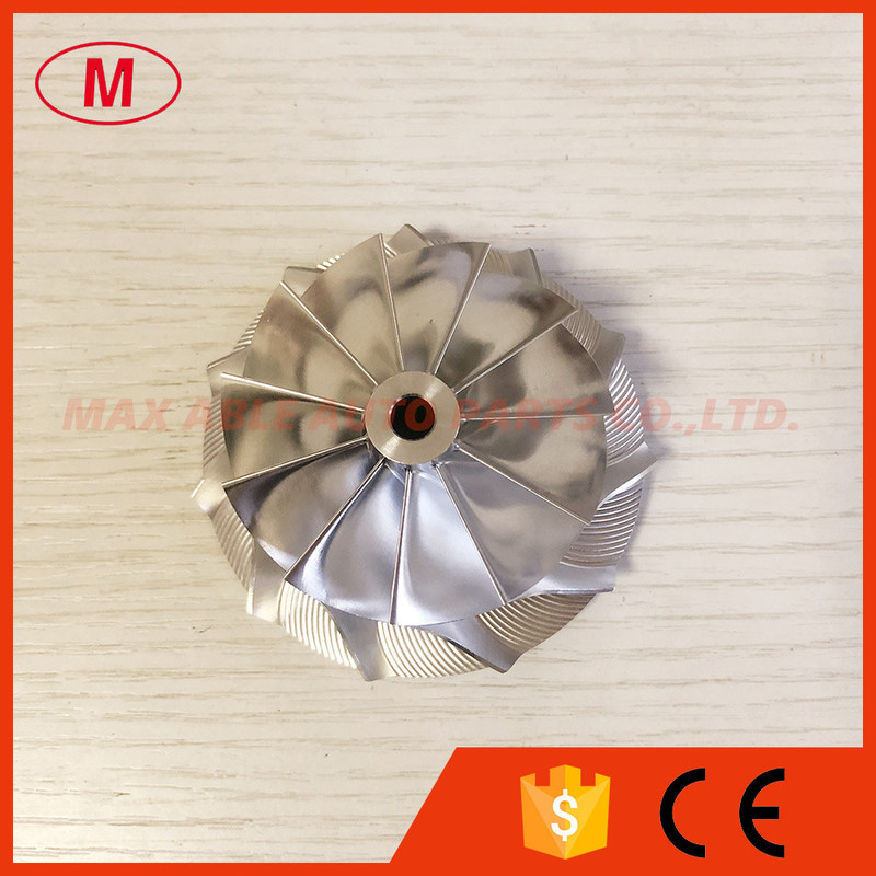 T04S 58.47/76.07mm 11+0 blades turbo billet/milling/aluminum 2618 compressor wheel for Racing