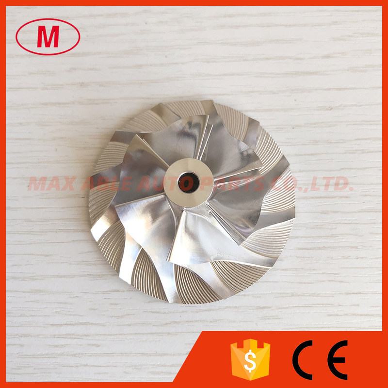 TF035 6+6 blades 38.00/59.00mm Turbo milling/aluminum 2618/billet compressor wheel for 49135-05671/320D Upgrade